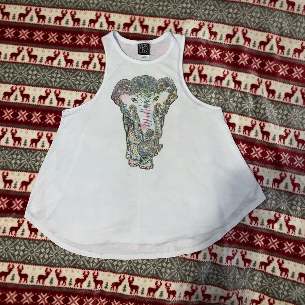 Tribal print elephant tank
